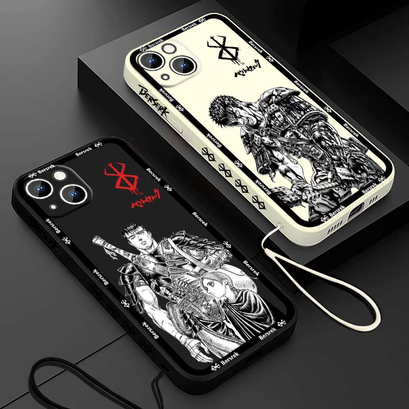 Apple Iphone 16 - جراب هاتف سائل بتصميم أنمي ياباني