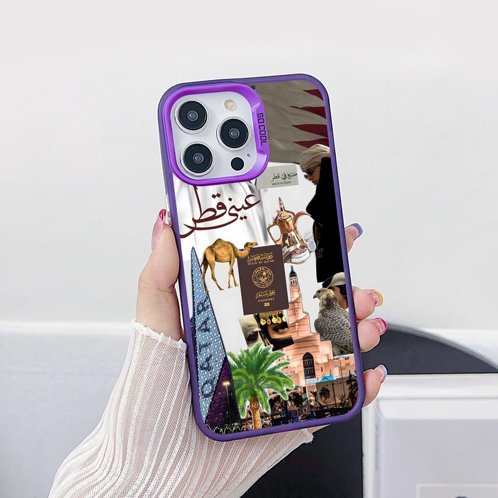 Phone Cases Qatar - غطاء هاتف محمول شفاف بلون أرجواني