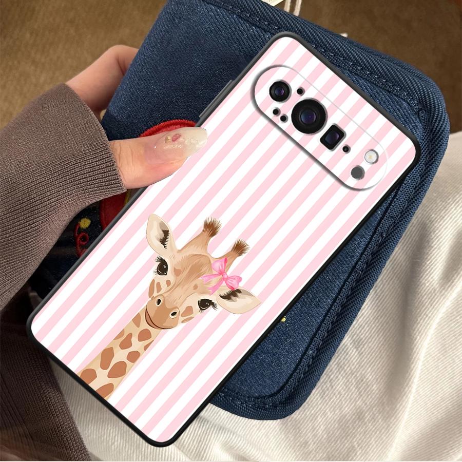 Phone Cases Pixel 10 Pro - غطاء هاتف كرتوني على شكل زرافة