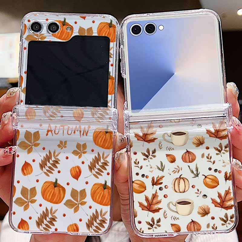 Phone Cases Z Flip 5 - الخريف مابل ليف نمط قضية الهاتف