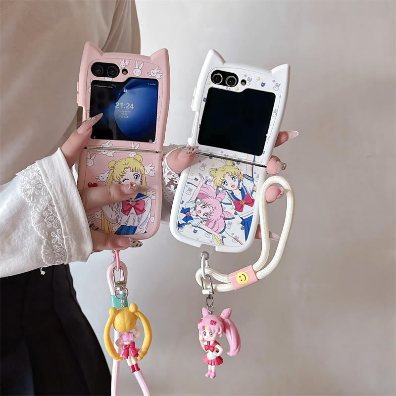 Phone Cases Z Flip 5 - غطاء هاتف لطيف بتصميم كرتوني ياباني