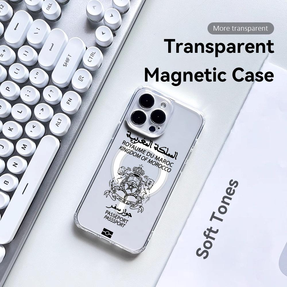 Phone Cases Magsafe - جراب هاتف بتصميم جواز سفر المغرب