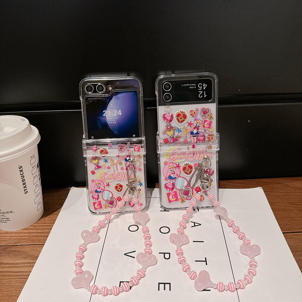 Phone Cases Z Flip 5 - غطاء هاتف لطيف بتصميم كرتوني ياباني