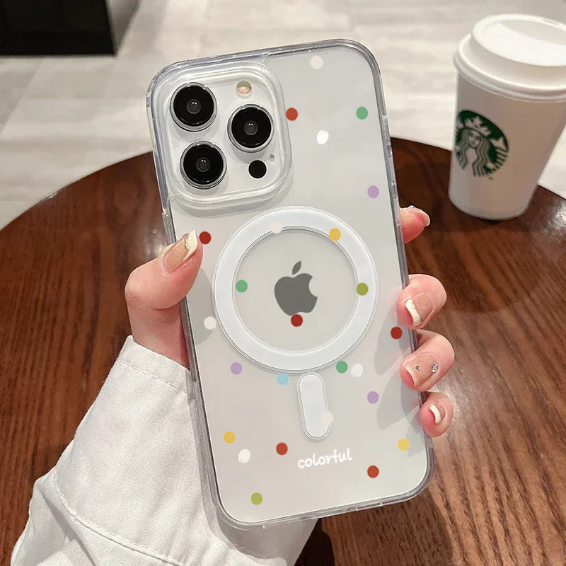 Phone Cases Magsafe - INS الكورية الإبداعية الملونة موجة النقاط