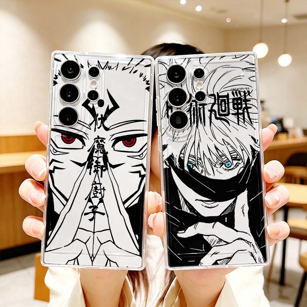Phone Cases For Samsung S21 5G - غطاء هاتف شفاف بتصميم أنيمي جوجوتسو