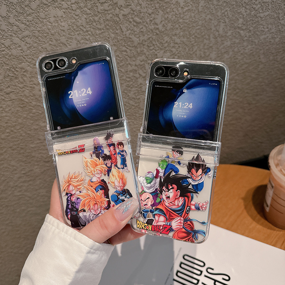 Phone Cases Z Flip 5 - غطاء هاتف شفاف بتصميم أنيمي ياباني
