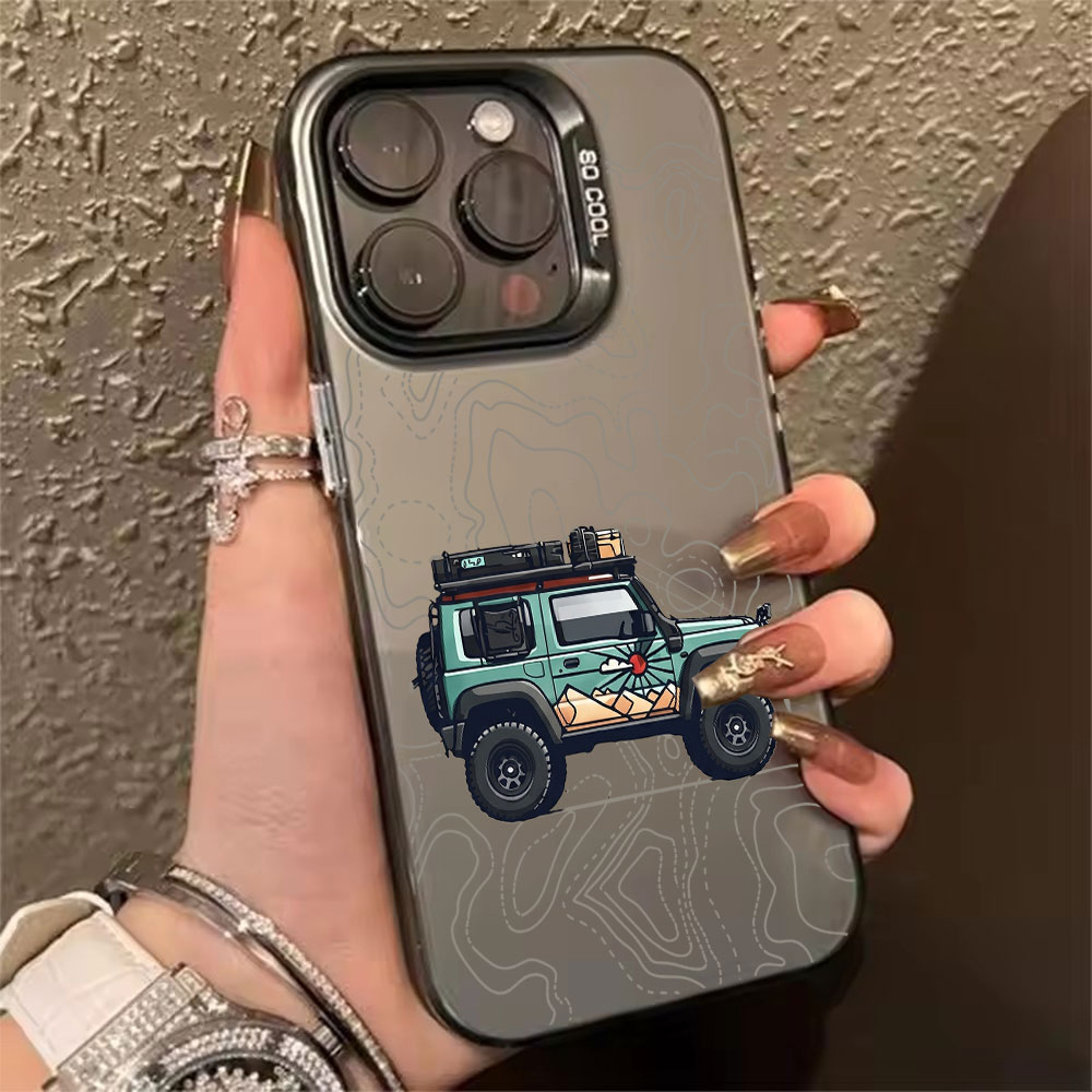 Apple Iphone 16 - جراب هاتف بتصميم سيارة بسيط لهواتف