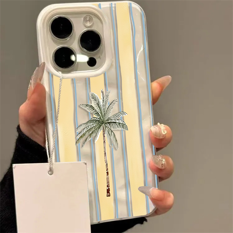 Phone Cases Cute Iphone 13 - جراب هاتف صيفي مموج بتصميم شجرة