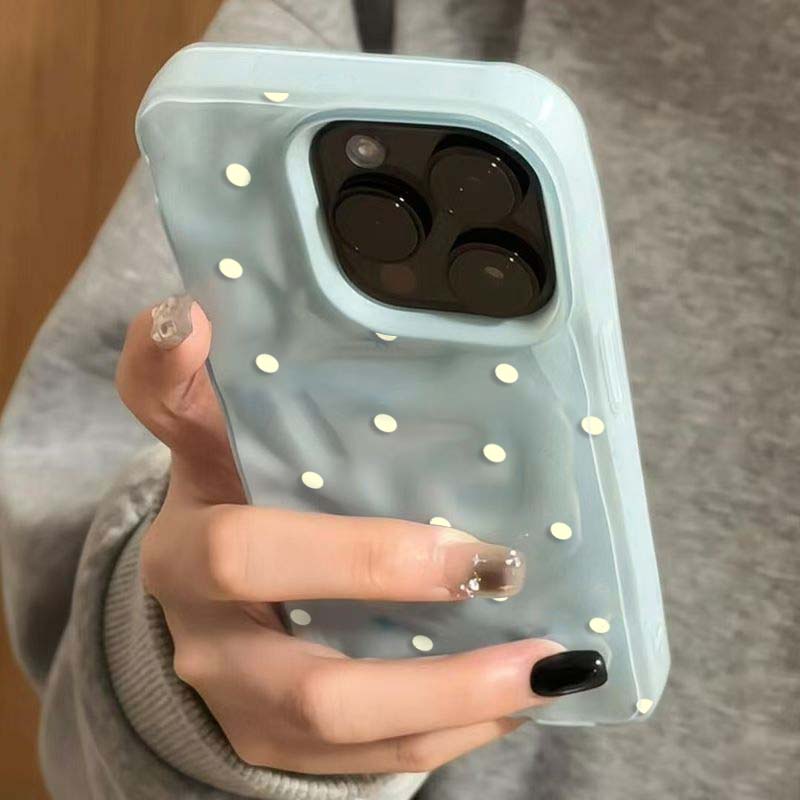 Phone Cases Cute Iphone 13 - أسود أبيض أزرق منقطة جراب هاتف