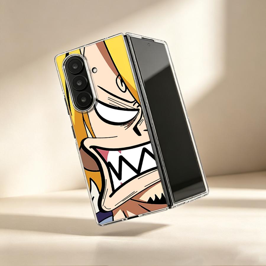 Phone Cases Z Fold 6 - غطاء هاتف شفاف ناعم بتصميم أنمي