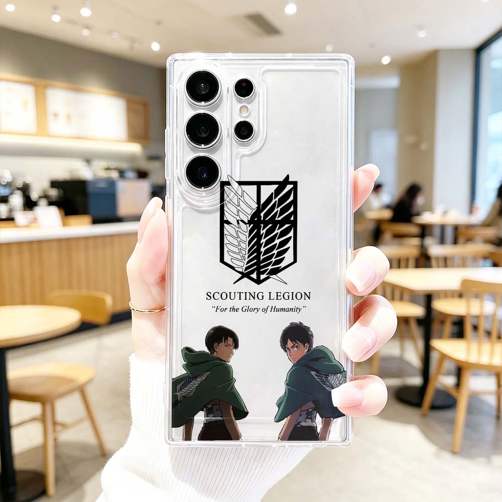 غطاء هاتف شفاف بشعار أنمي هجوم - مراجعة Phone Cases For Samsung S21 5G وسعره