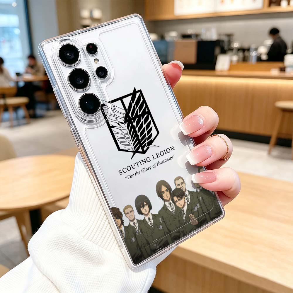 غطاء هاتف شفاف بشعار أنمي هجوم - مراجعة Phone Cases For Samsung S21 5G وسعره