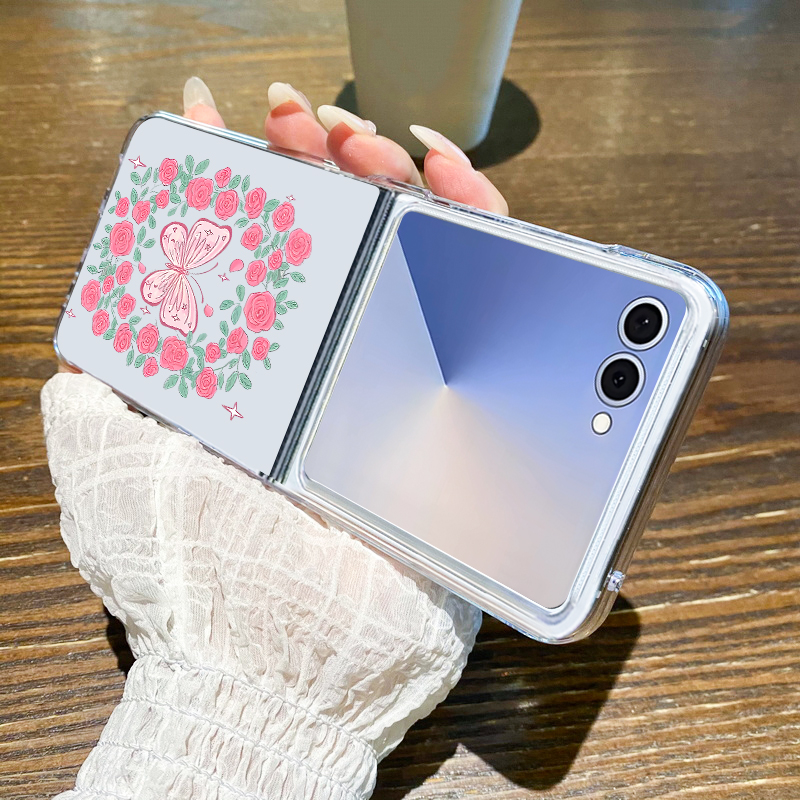 غطاء هاتف بنمط زهور وردية لسام - مراجعة Phone Cases Z Flip 5 وسعره