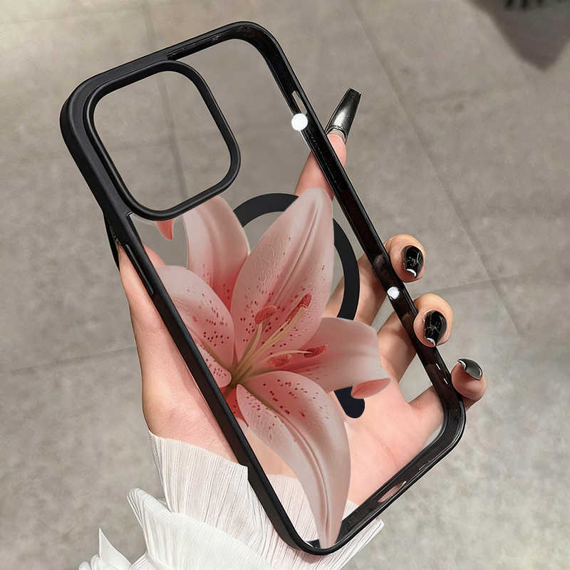 غطاء هاتف شفاف بزهور الزنبق ال - مراجعة Phone Cases Magsafe وسعره