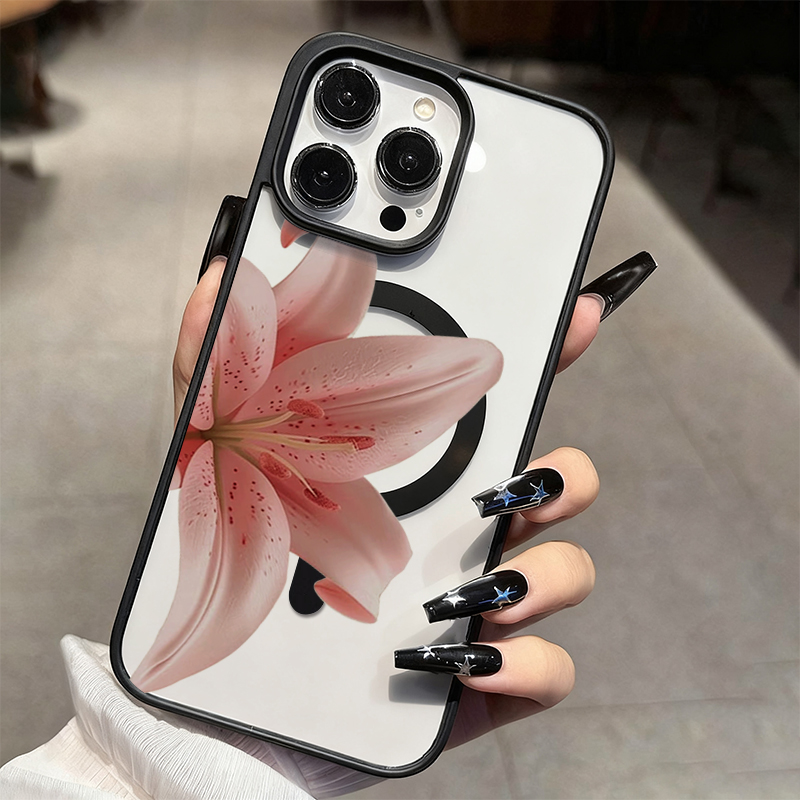 غطاء هاتف شفاف بزهور الزنبق ال - مراجعة Phone Cases Magsafe وسعره