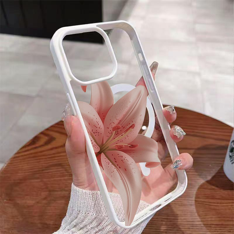 غطاء هاتف شفاف بزهور الزنبق ال - مراجعة Phone Cases Magsafe وسعره