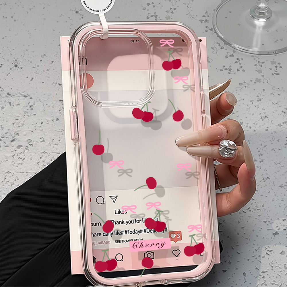 غطاء شفاف بفيونكة وردية لهواتف - مراجعة Phone Cases Transparent وسعره