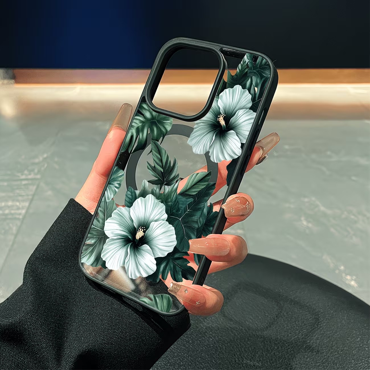 غطاء هاتف شفاف بتصميم زهور خضر - مراجعة Phone Cases Magsafe وسعره